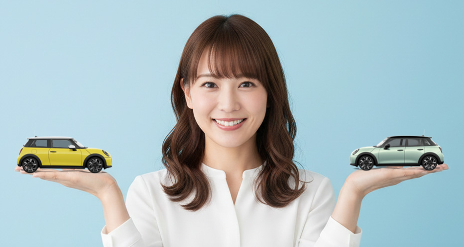 MINI 3ドアと5ドアの比較イメージ